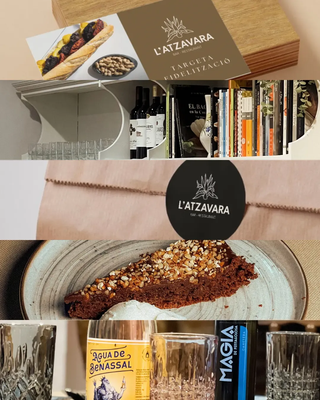Fotografías de platos y del local de L'Atzavara