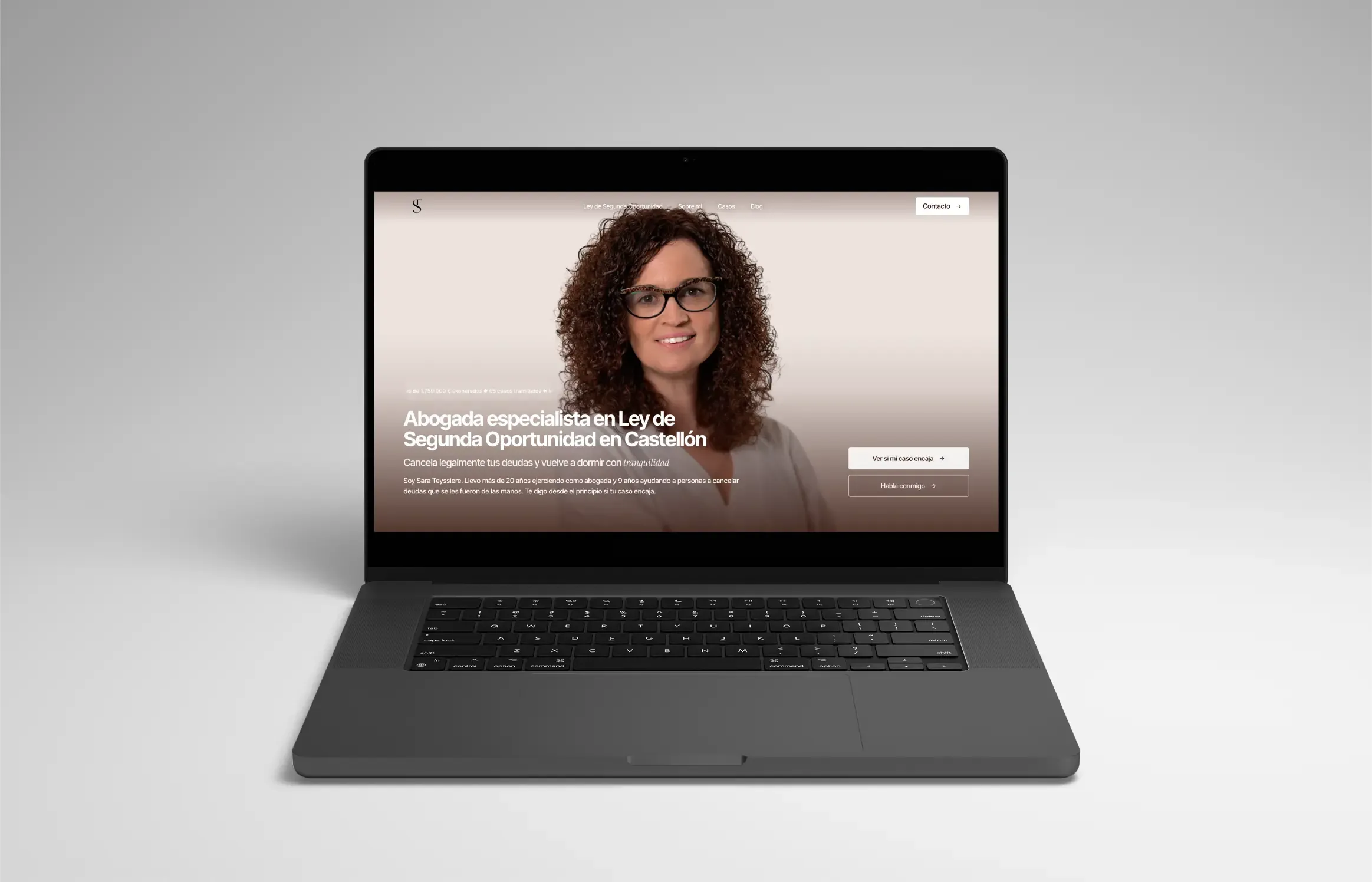 Another view of Sara T.’s website on a laptop